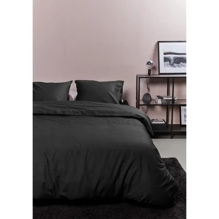 Ambiante Cotton Uni dekbedovertrek - 140x200/220 - Zwart