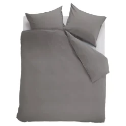 Lits-Jumeaux Dekbedovertrekken-Ambiante Cotton Uni dekbedovertrek - 240x200/220 - Grijs