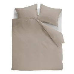 2-Persoons Dekbedovertrekken-Ambiante Cotton Uni dekbedovertrek - 200x200/220 - Taupe