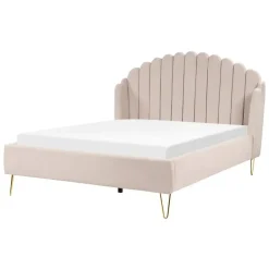 Twijfelaars-Beliani AMBILLOU - Bed - Lichtbeige - 140 x 200 cm - Polyester