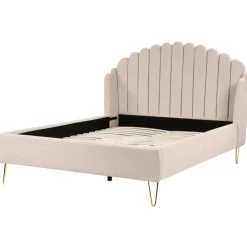 Twijfelaars-Beliani AMBILLOU - Bed - Lichtbeige - 140 x 200 cm - Polyester