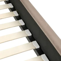 Twijfelaars-Leen Bakker AMBILLOU - Bed - Taupe - 120 x 200 cm - Fluweel