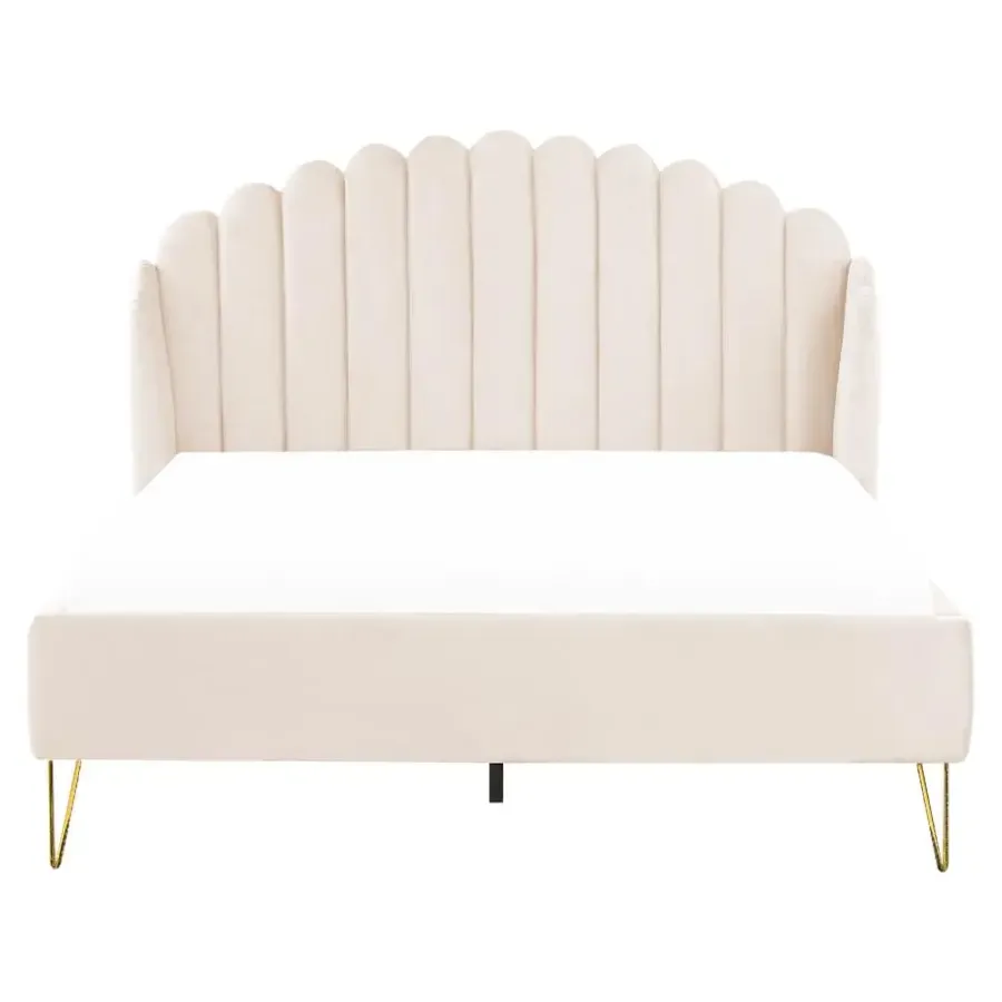 Beliani AMBILLOU - Tweepersoonsbed - Goud - 140 x 200 cm - Fluweel