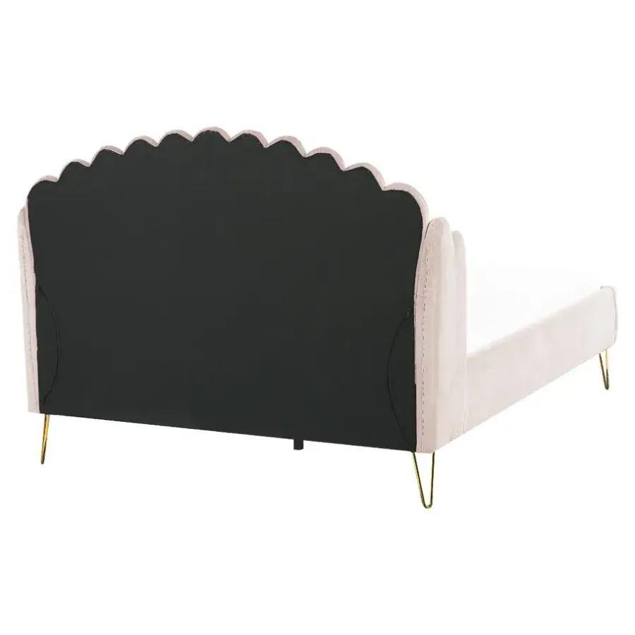 Beliani AMBILLOU - Tweepersoonsbed - Goud - 140 x 200 cm - Fluweel