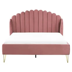 Beliani AMBILLOU - Tweepersoonsbed - Roze - 140 x 200 cm - Fluweel