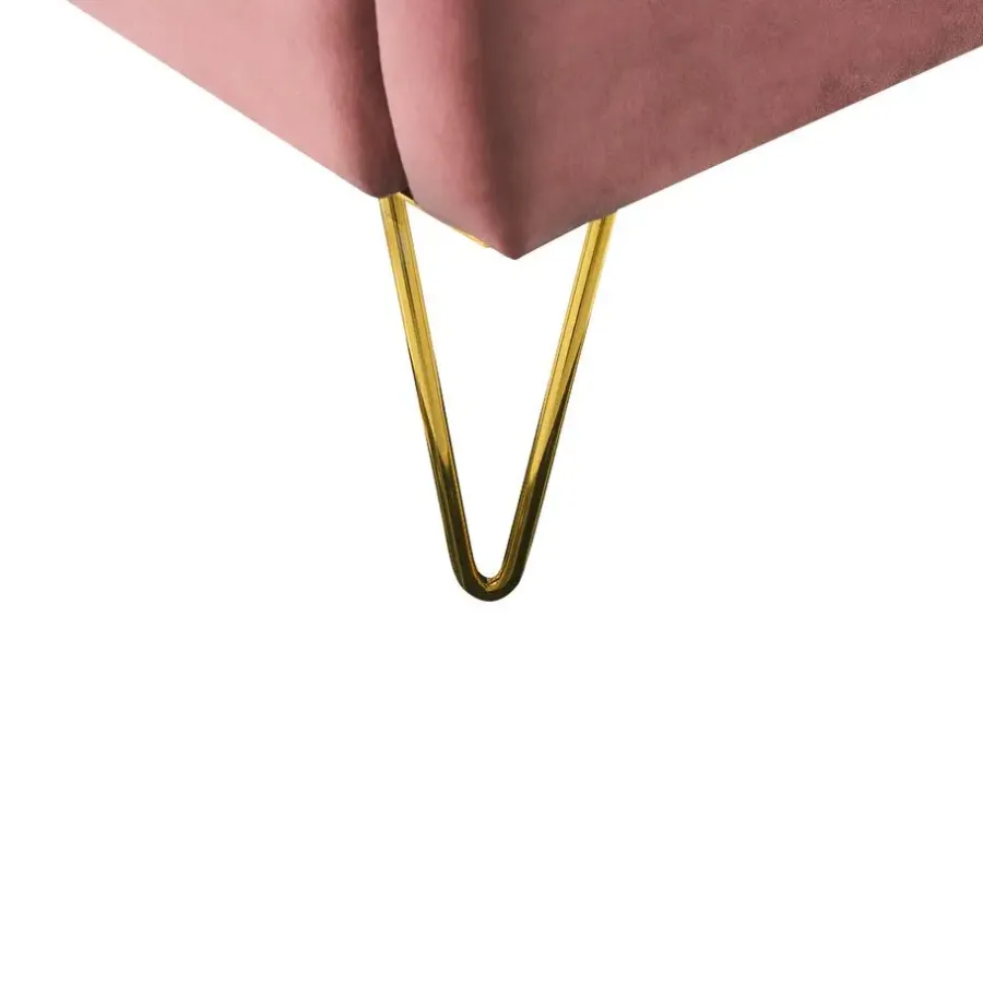 Beliani AMBILLOU - Tweepersoonsbed - Roze - 140 x 200 cm - Fluweel