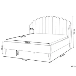 2-Persoons Bedden-Beliani AMBILLOU - Tweepersoonsbed - Goud - 180 x 200 cm - Fluweel