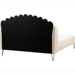 Twijfelaars-Beliani AMBILLOU - Tweepersoonsbed - Beige - 140 x 200 cm - Bouclé