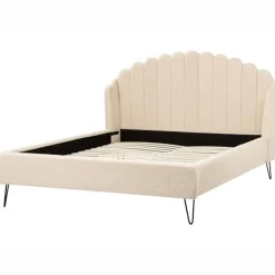 Twijfelaars-Beliani AMBILLOU - Tweepersoonsbed - Beige - 140 x 200 cm - Bouclé