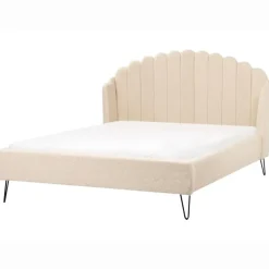 Twijfelaars-Beliani AMBILLOU - Tweepersoonsbed - Beige - 140 x 200 cm - Bouclé