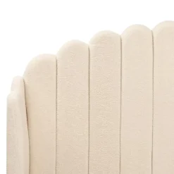 Twijfelaars-Beliani AMBILLOU - Tweepersoonsbed - Beige - 140 x 200 cm - Bouclé