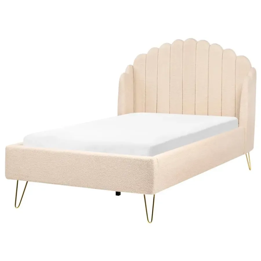 Leen Bakker AMBILLOU - Tweepersoonsbed - Beige - 120 x 200 cm - Bouclé