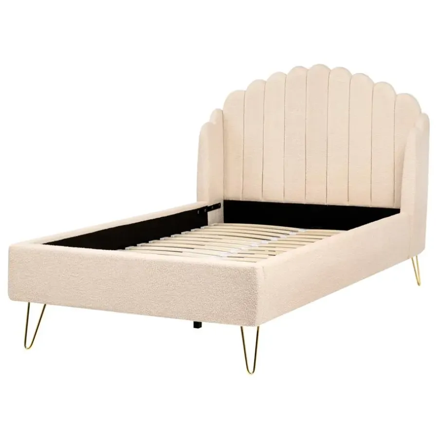 Leen Bakker AMBILLOU - Tweepersoonsbed - Beige - 120 x 200 cm - Bouclé