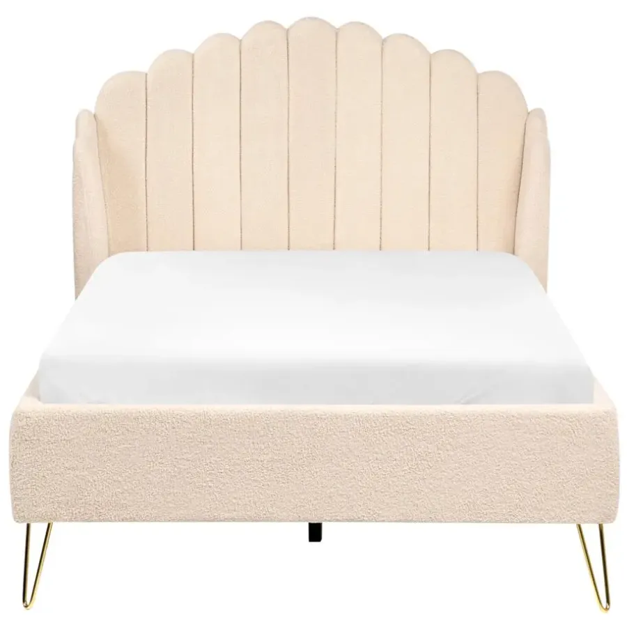 Leen Bakker AMBILLOU - Tweepersoonsbed - Beige - 120 x 200 cm - Bouclé