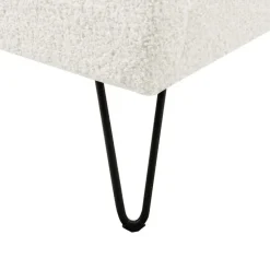 2-Persoons Bedden-Beliani AMBILLOU - Tweepersoonsbed - Gebroken wit - 160 x 200 cm - Bouclé
