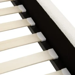 2-Persoons Bedden-Beliani AMBILLOU - Tweepersoonsbed - Gebroken wit - 160 x 200 cm - Bouclé