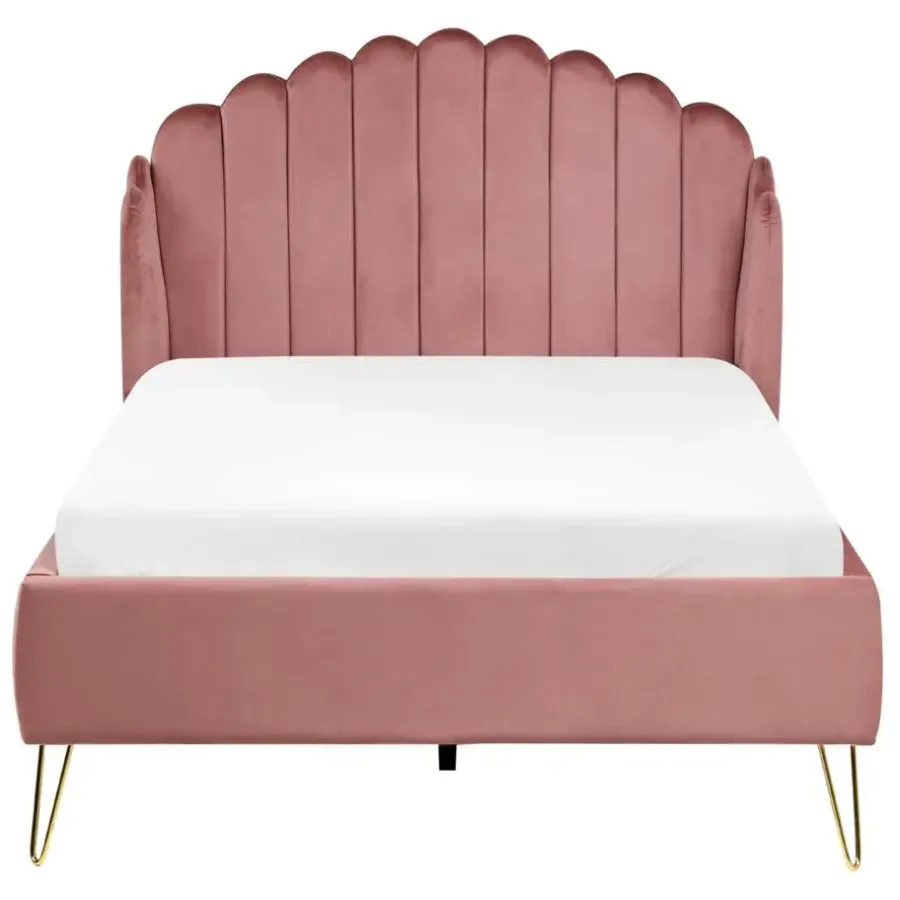 Leen Bakker AMBILLOU - Tweepersoonsbed - Roze - 120 x 200 cm - Fluweel