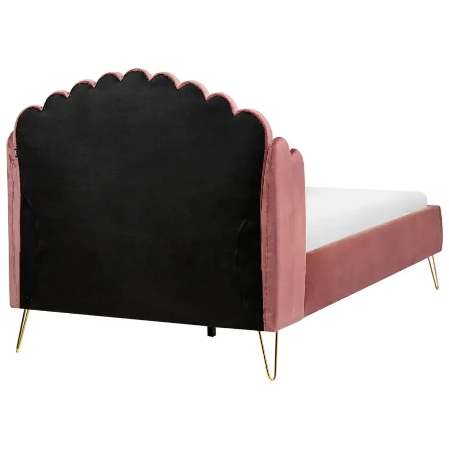 Leen Bakker AMBILLOU - Tweepersoonsbed - Roze - 120 x 200 cm - Fluweel
