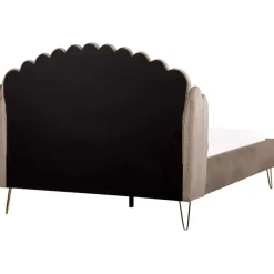 Twijfelaars-Beliani AMBILLOU - Tweepersoonsbed - Taupe - 140 x 200 cm - Fluweel