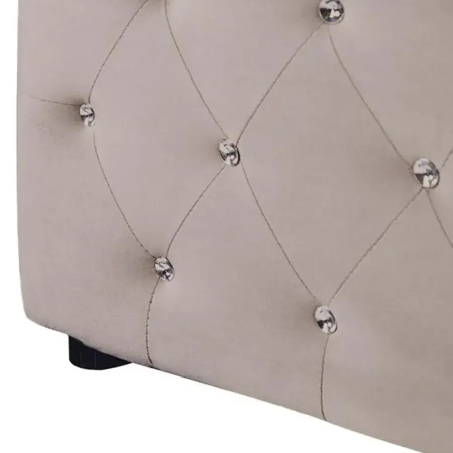 Beliani AMIENS - Bed met opbergruimte - Taupe - 140 x 200 cm - Fluweel