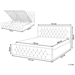Beliani AMIENS - Bed met opbergruimte - Taupe - 140 x 200 cm - Fluweel