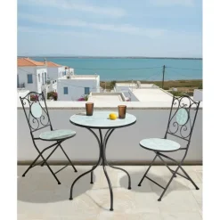 Bistro- & Balkonsets-Leen Bakker ANAPO - Set van 2 tuinstoelen - Zwart - IJzer