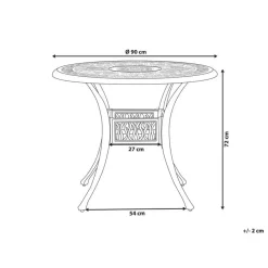 Beliani ANCONA - Tuintafel - Wit - 90 x 90 cm - Aluminium