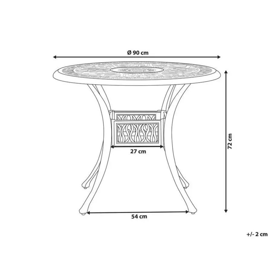 Beliani ANCONA - Tuintafel - Wit - 90 x 90 cm - Aluminium