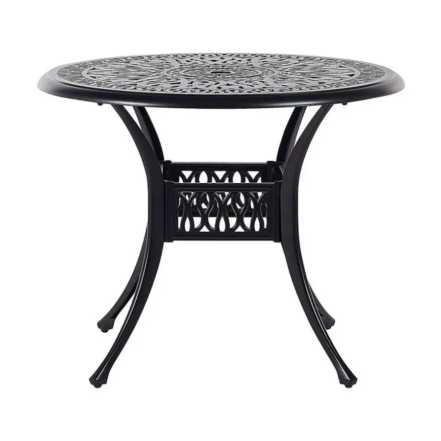 Tuintafels-Beliani ANCONA - Tuintafel - Zwart - 90 x 90 cm - Aluminium