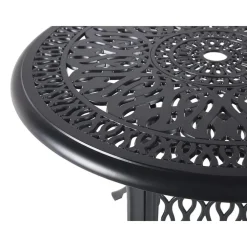 Tuintafels-Beliani ANCONA - Tuintafel - Zwart - 90 x 90 cm - Aluminium