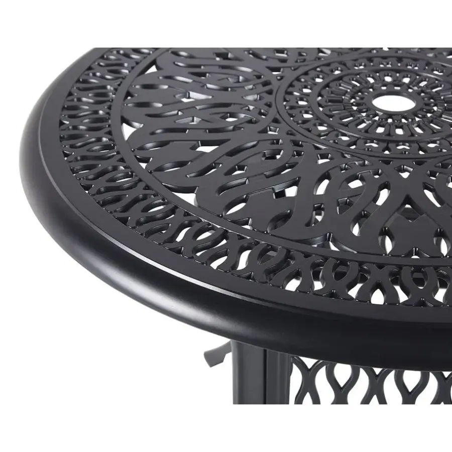Tuintafels-Beliani ANCONA - Tuintafel - Zwart - 90 x 90 cm - Aluminium