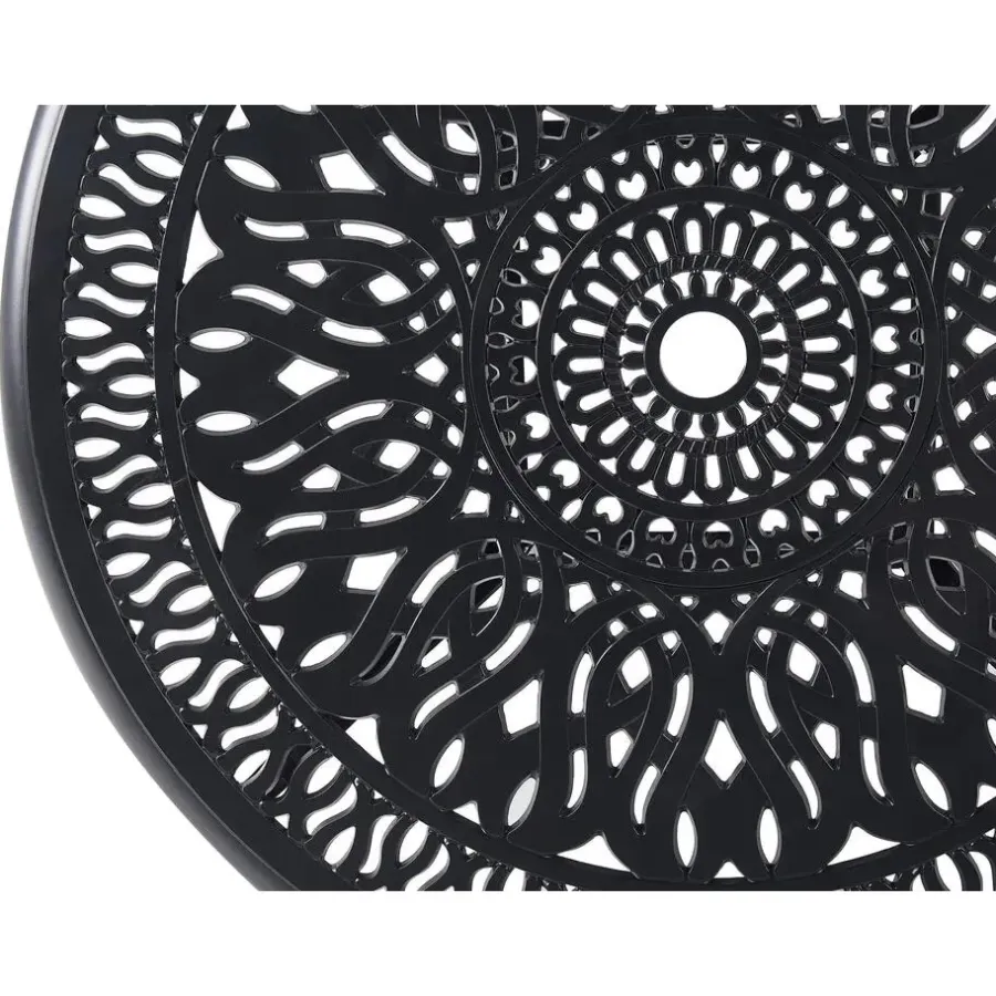 Tuintafels-Beliani ANCONA - Tuintafel - Zwart - 90 x 90 cm - Aluminium