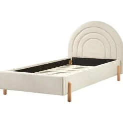 Beliani ANET - Bed - Beige - 90 x 200 cm - Stof