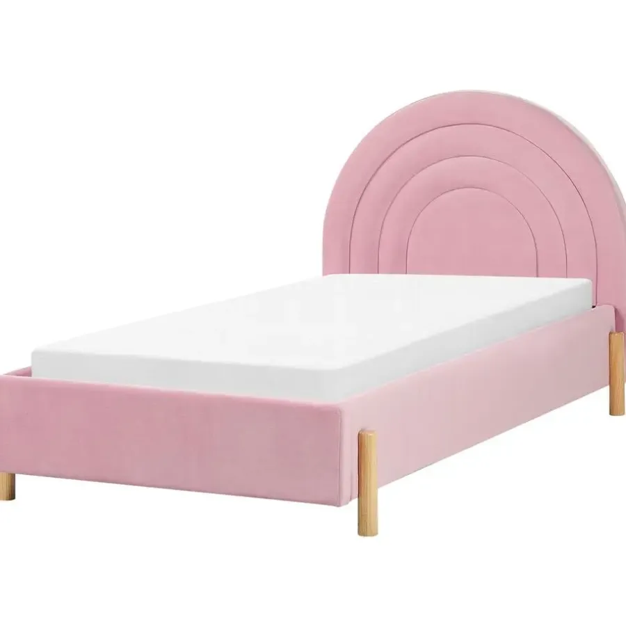 Beliani ANET - Bed - Roze - 90 x 200 cm - Fluweel