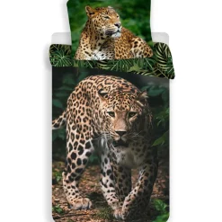 Animal Pictures Dekbedovertrek Luipaard - Eenpersoons - 140 x 200 cm - Groen