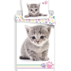 Kinderdekbedovertrekken-Animal Pictures Kitten Dekbedovertrek - Eenpersoons - 140 x 200 cm - Katoen