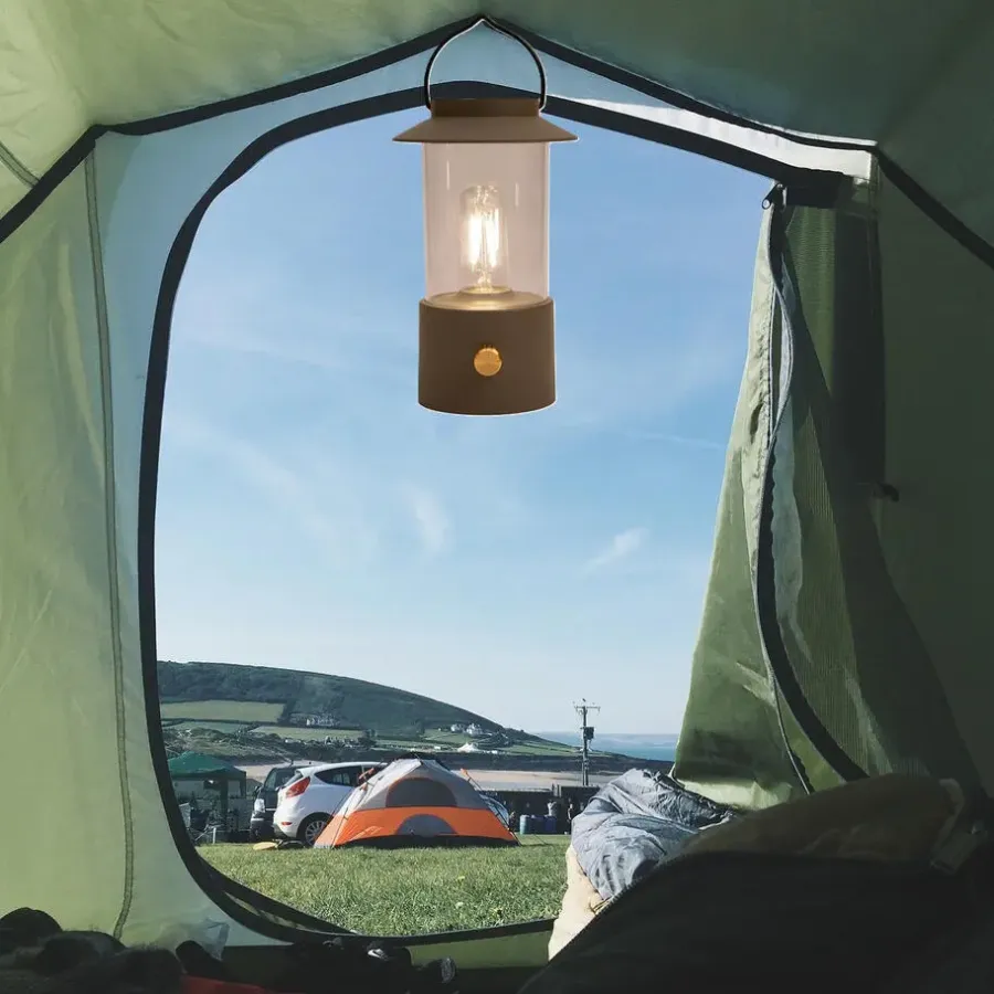 Kandelaars En Windlichten-Anna's Collection Anna Collection Camping tafellamp - taupe - binnen en buiten