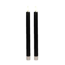 Anna's Collection Anna Collection Led dinerkaarsen - 2x - zwart - 25 cm - 3D vlam