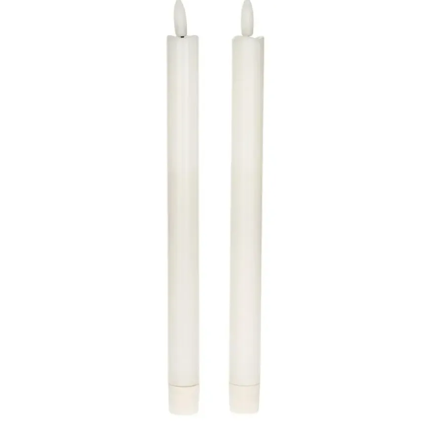 Kaarsen-Anna's Collection Anna Collection Led dinerkaarsen - 2x st - wit - 24 cm - 3D lont