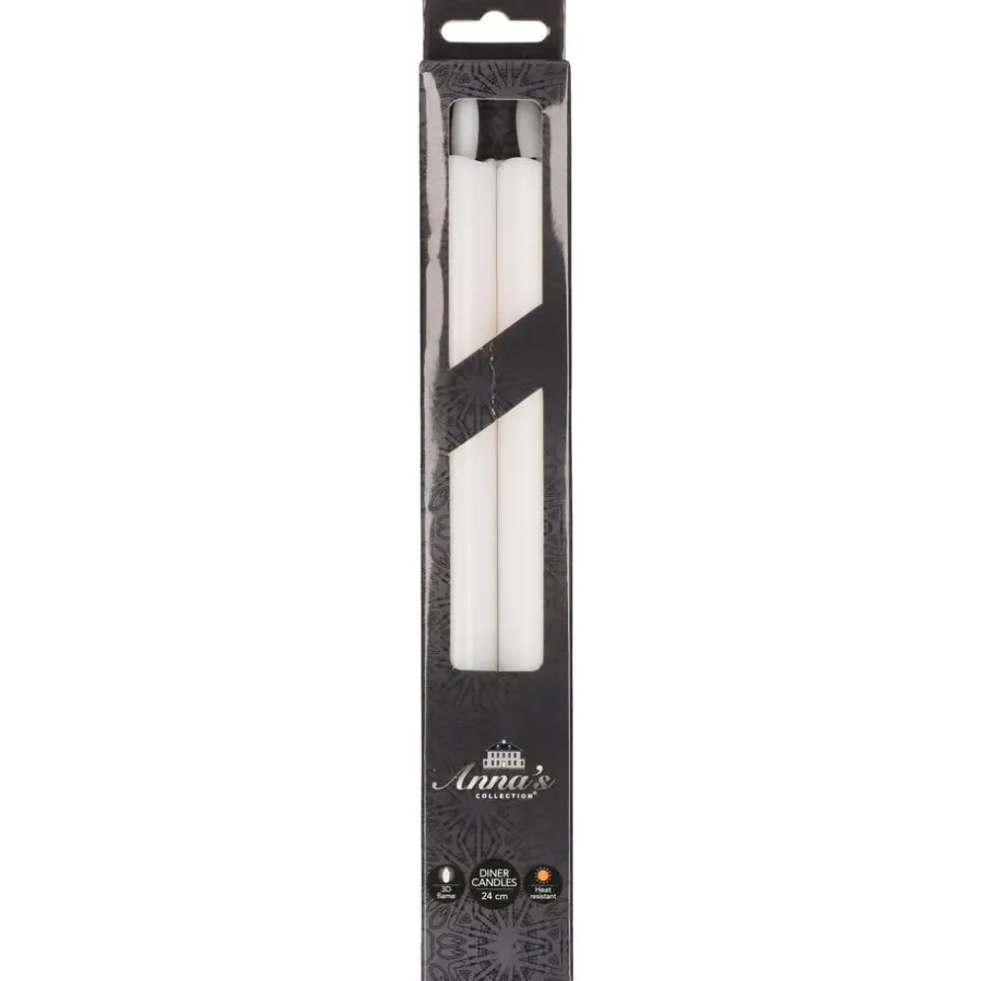 Kaarsen-Anna's Collection Anna Collection Led dinerkaarsen - 2x st - wit - 24 cm - 3D lont