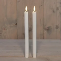 Anna's Collection Anna Collection Led dinerkaarsen - 2x - wit - 25 cm - 3D vlam