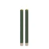 Anna's Collection Anna Collection Led dinerkaarsen - 2x - groen - 25 cm - 3D vlam