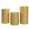Anna's Collection Anna Collection LED kaarsen - 3x - goud -swirl -afstandsbediening