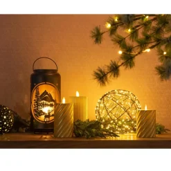 Anna's Collection Anna Collection LED kaarsen - 3x - goud -swirl -afstandsbediening