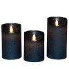 Kaarsen-Anna's Collection Anna Collection LED stompkaarsen - 3x - metallic blauw