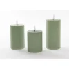 Kaarsen-Anna's Collection Anna Collection LED stompkaarsen - 3x - jade groen - ribbel - H7,5 cm