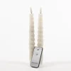 Anna's Collection Anna Collection LED swirl dinerkaarsen - 2x st - ivoor/creme - 23 cm