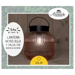 Anna's Collection Anna Collection Tuin lantaarn Julia - Solar - zwart - D16 x H16 cm