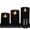 Anna's Collection LED kaarsen - 3x - zwart
