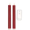Kaarsen-Anna's Collection Dinerkaarsen - 2x - rood - LED - met remote